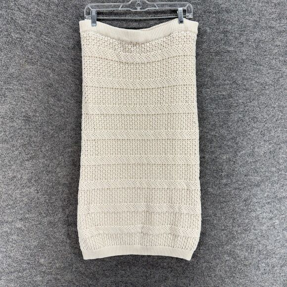 Freshman Skirt Women XL Beige Striped Maxi Long Pull On Stretch Elastic Waist - Picture 2 of 6